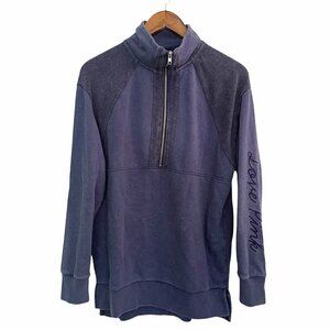 Victoria's Secret Pink Women's NWT Love Pink 1/2 Zip Blue Sweatshirt Size XS